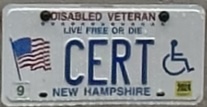 New Hampshire disabled veteran license plate