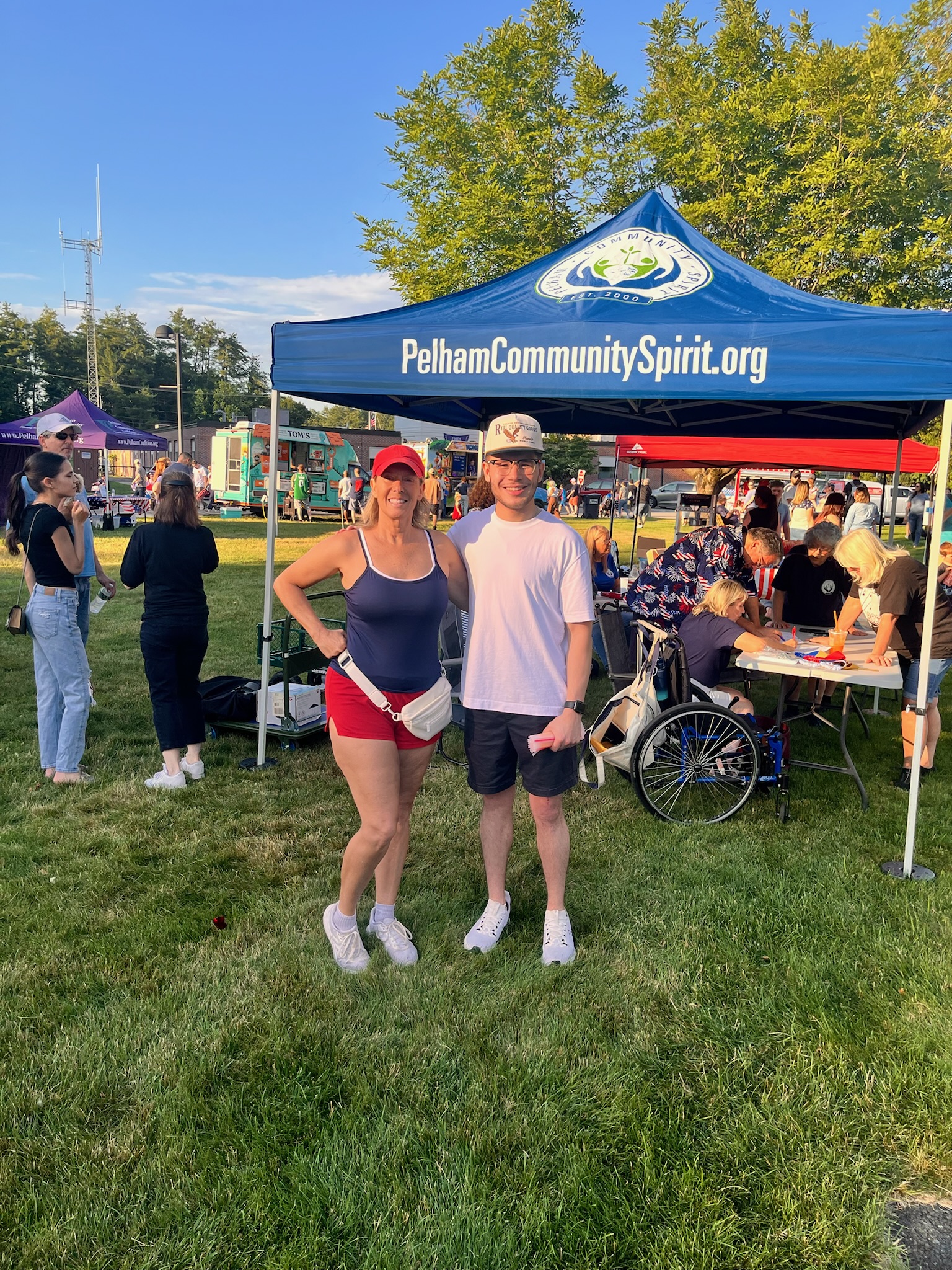 Andrew Cavanagh with community members