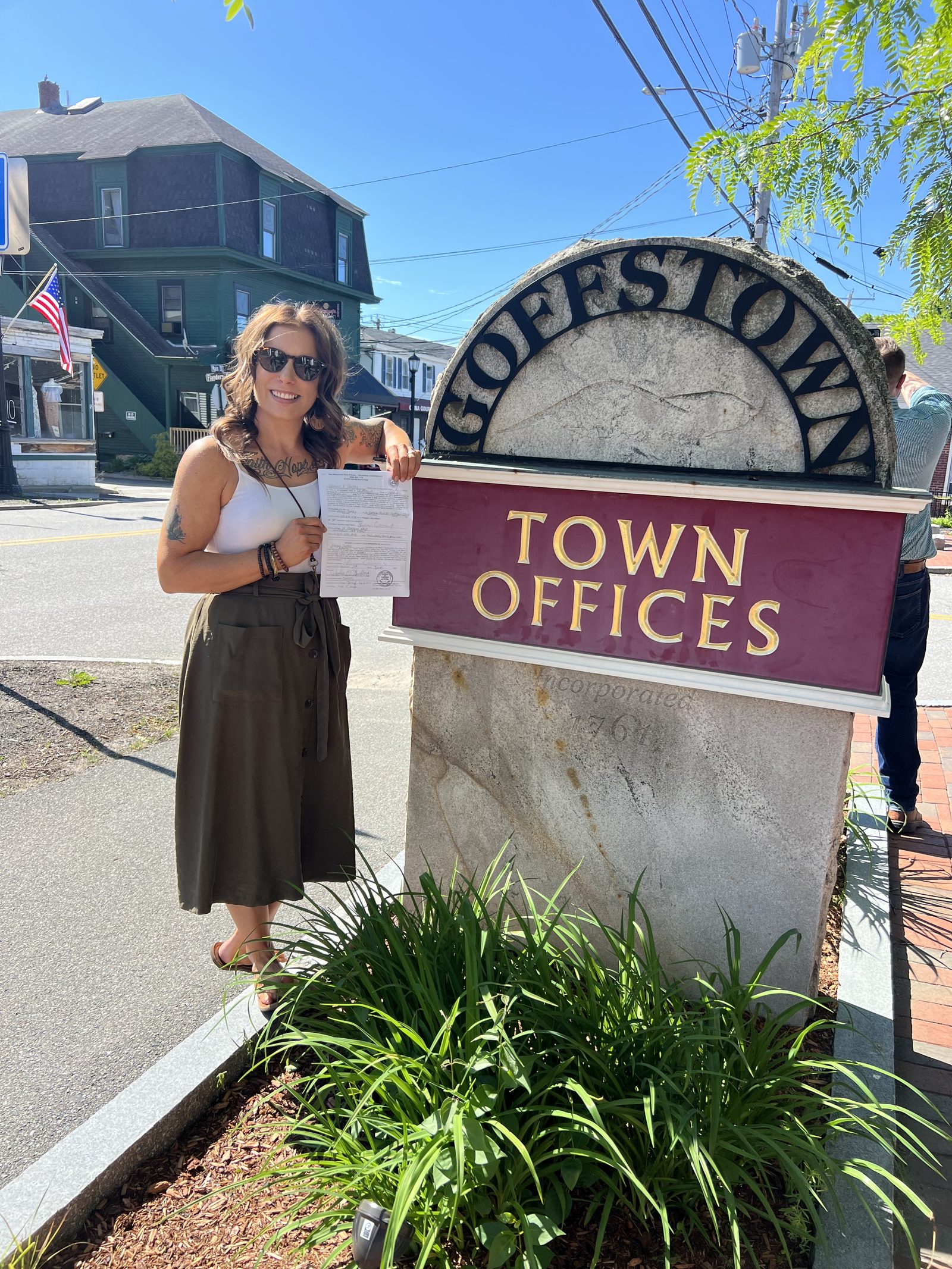 Shanun Carey filing at the Goffstown town offices