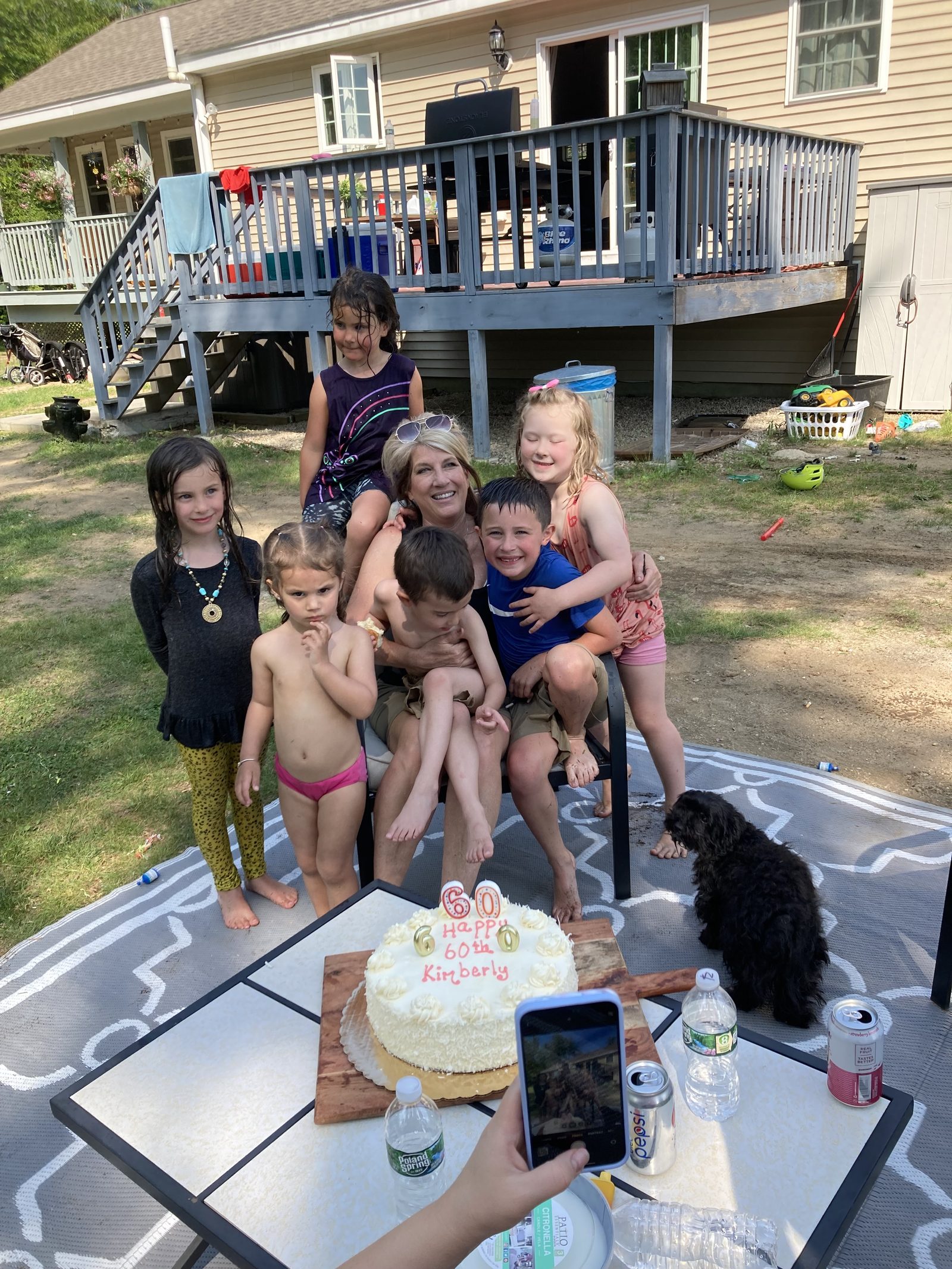 Kimberly Thomas celebrating with family and children