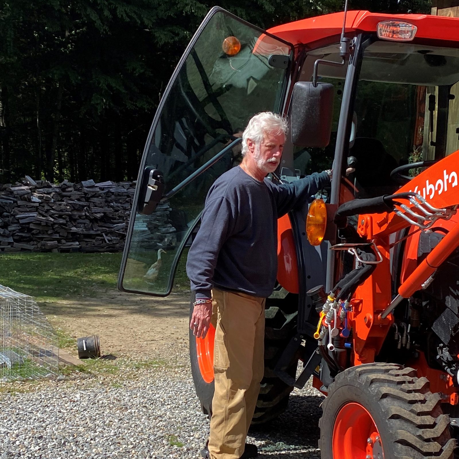 Larry Miner with his tractor