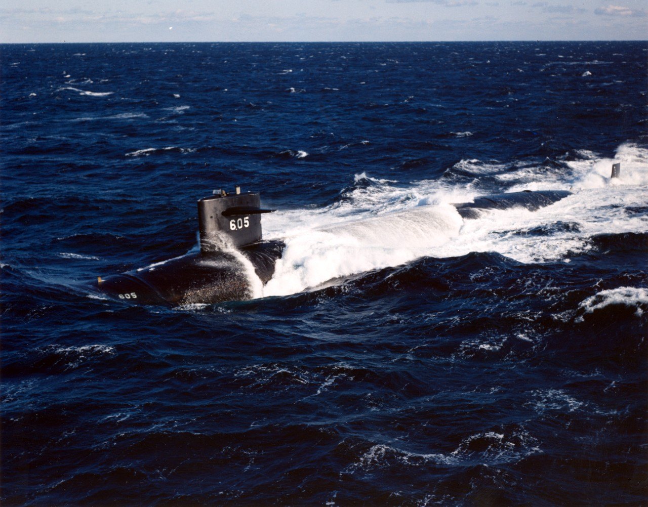 USS Jack (SSN-605) under way on the surface