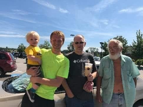 Jason Janvrin with community members