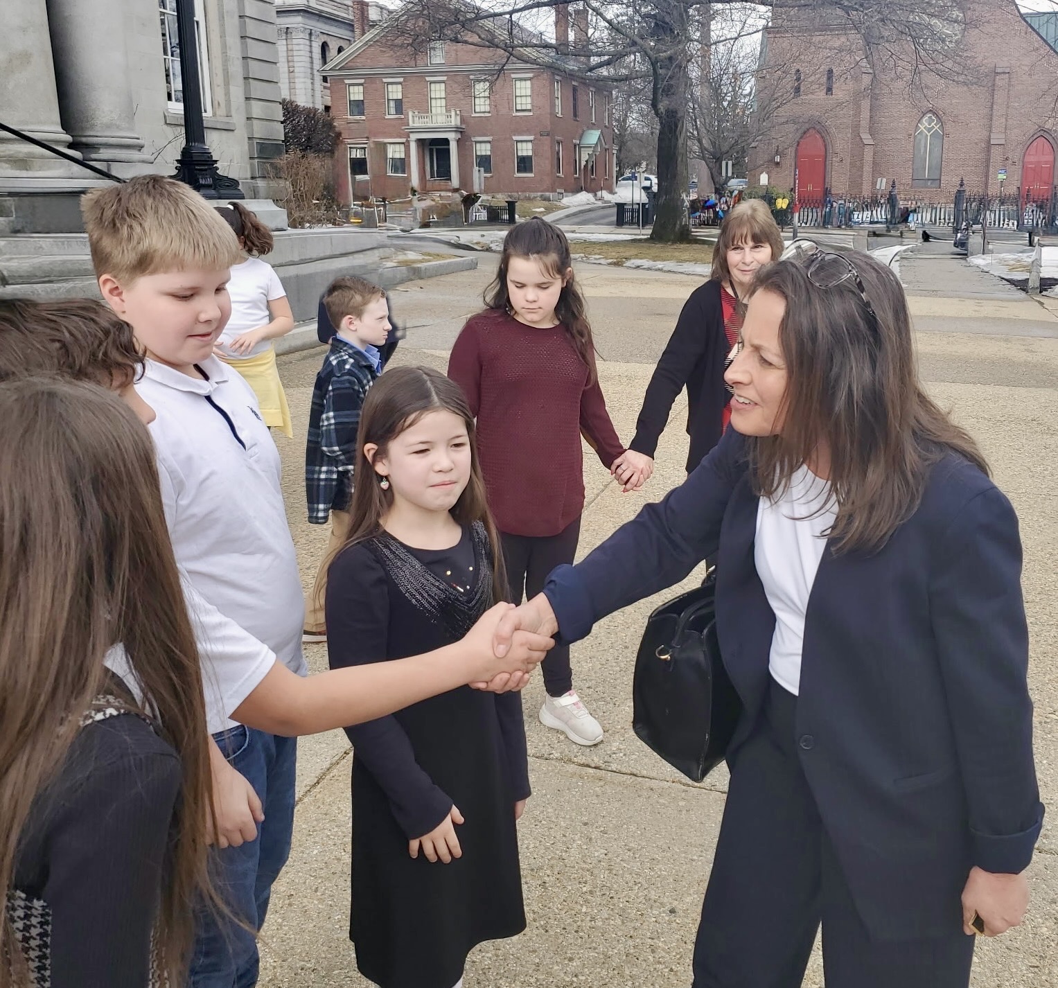 Katy Peternel with constituents in Carroll County, NH
