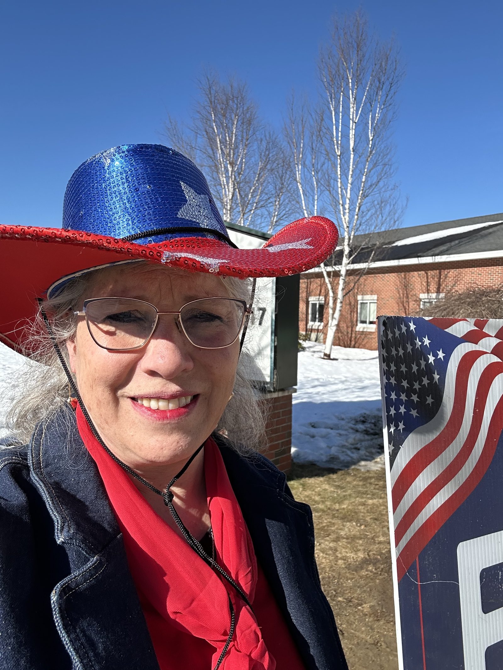 Cindy Bennett campaigning