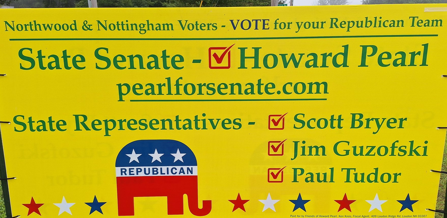 Republican team yard sign featuring Jim Guzofski