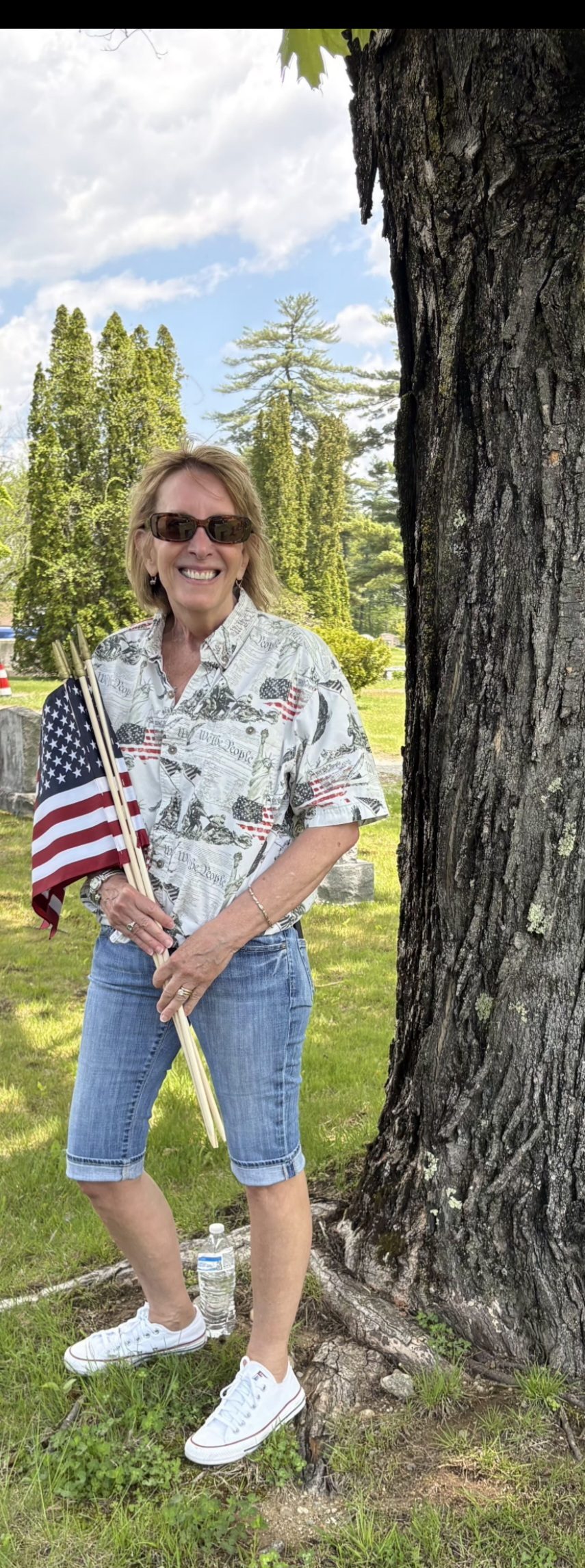 Elizabeth Keenan with American flag