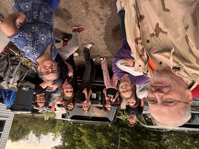 Andy Dow with neighbors at a community event