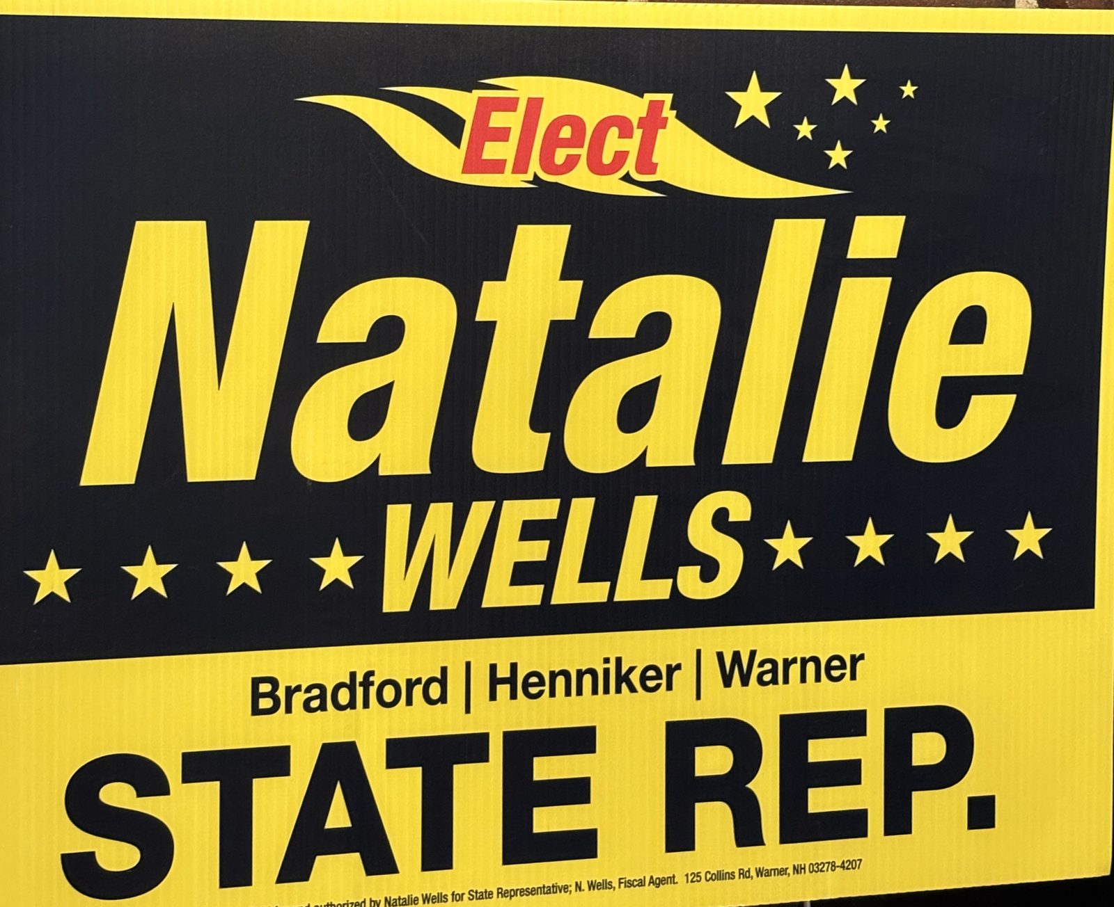 Natalie Wells Campaign Sign
